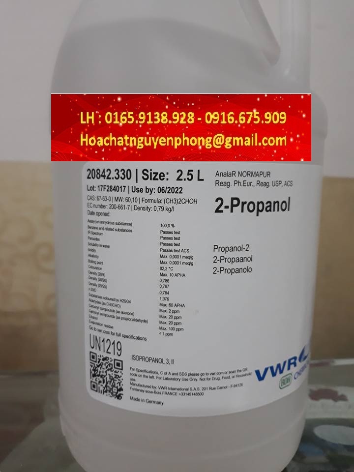 2-PROPANOL , IPA , ISOPROPANOL , ISOPROPYL ALCOHOL , PROLABO , PHÁP