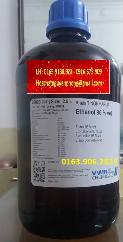 ETHANOL 96% , CH3CH2OH , PROLABO, VWR , PHÁP