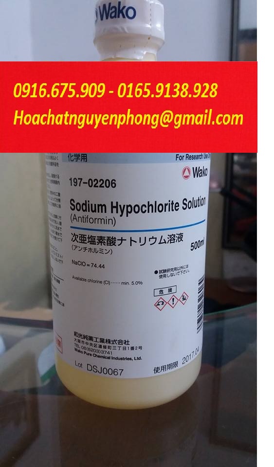SODIUM HYPOCHLORIDE , NAOCL , NACLO , JAVEN , WAKO