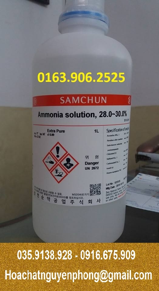 AMMONIA SOLUTION 28% , NH3, SAMCHUN , HÀN QUỐC
