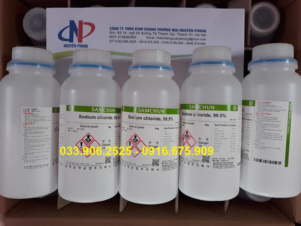 SODIUM CHLORIDE , NaCl , 99,5 % , SAMCHUN ,HÀN QUỐC