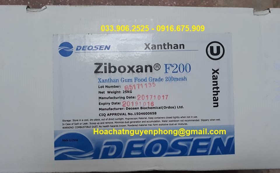 XANTHAN GUM , PHỤ GIA TẠO GEL ĐẶC , Food Grade